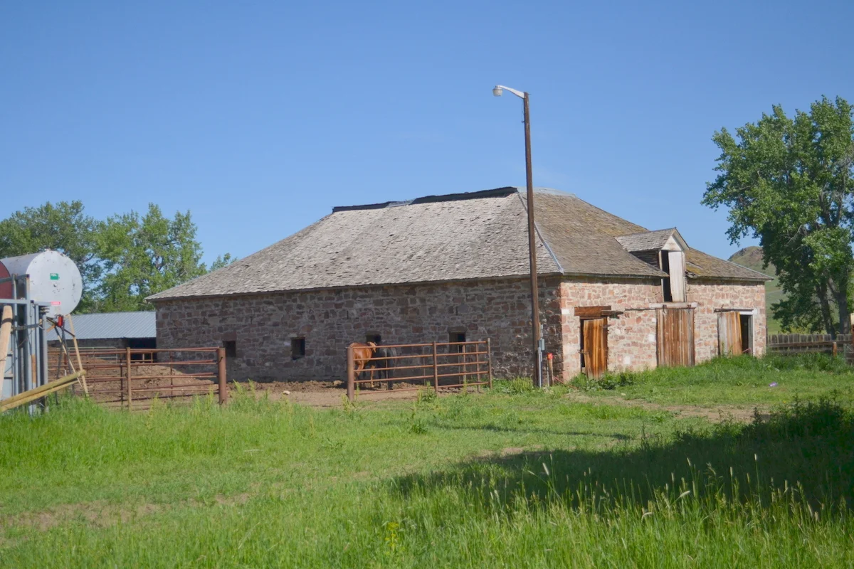 Stone barn at the Rule Ranch, Banner, Wyoming