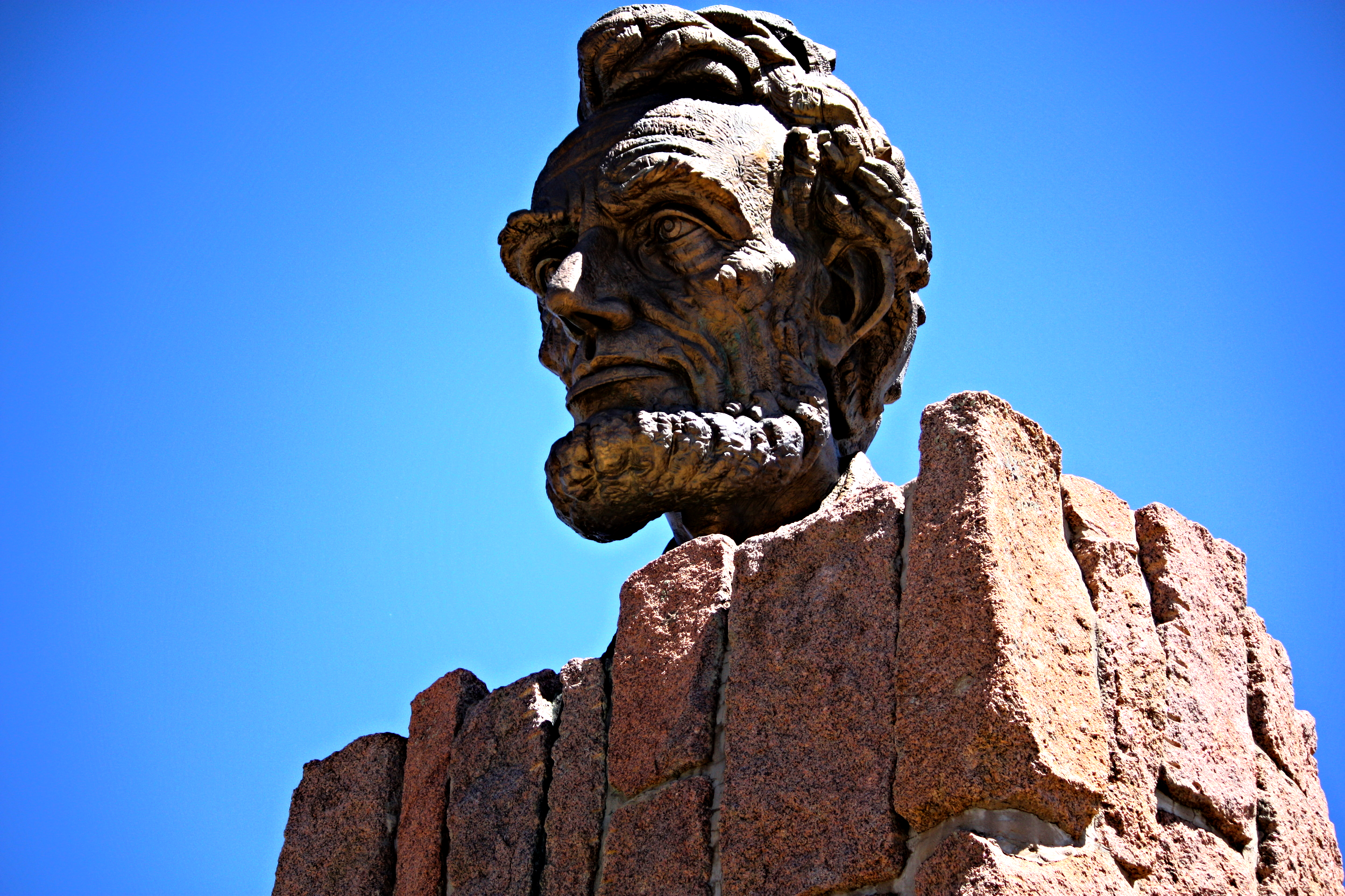 Abraham Lincoln keeps watch over Interstate 80 at the Summit of the Laramie Range