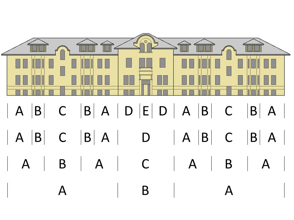 The symmetry of the exterior of Hoyt Hall resembles rhyming patterns of a poem.