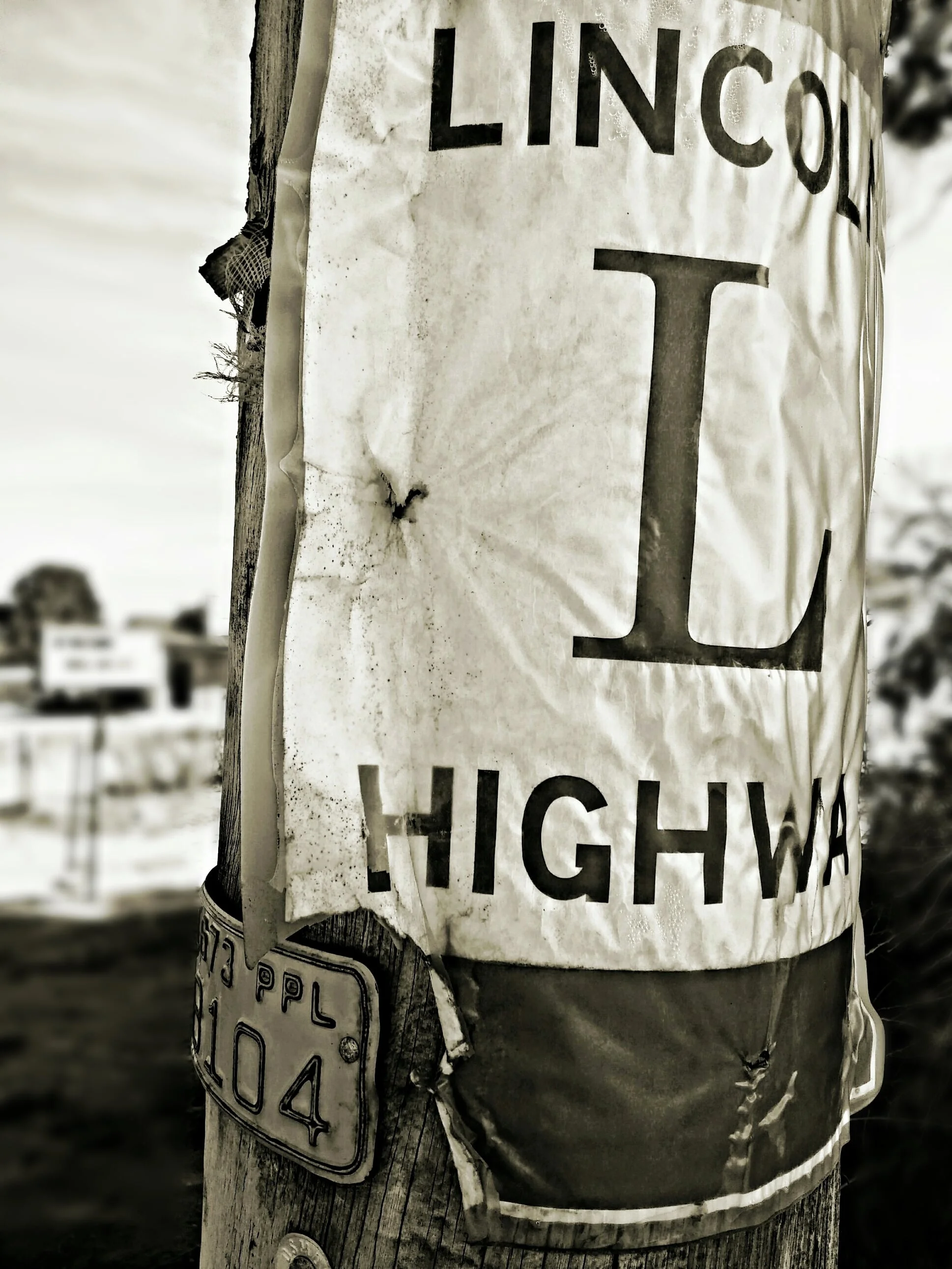 This marker on Grand Avenue in Laramie indicates that the old Lincoln Highway used to run through the town on the same path.