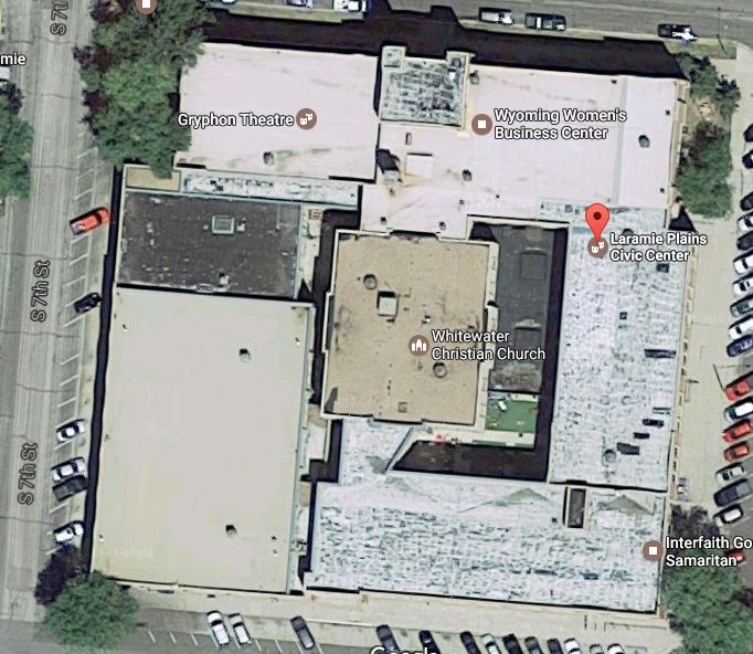 The original school building can be seen in an aerial view of the school - the square building in the center surrounded by a courtyard is the original structure and the school expanded outward. 