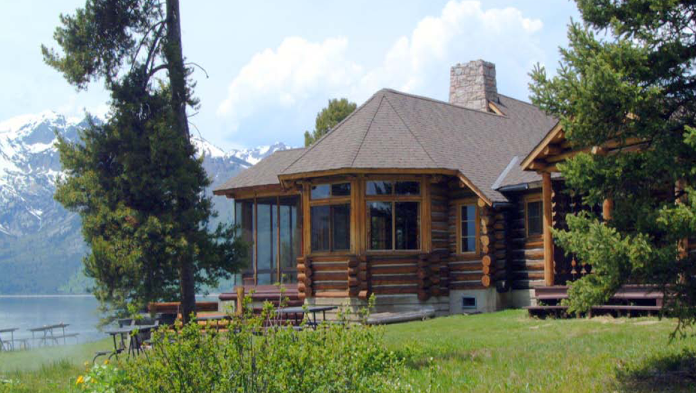 The Berol Lodge offers panoramic views of the Tetons from the shores of Jackson Lake