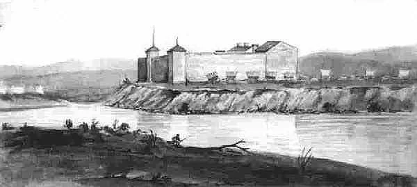 Ft. Laramie, 1849, sketch by James Wilkins.&nbsp;http://www.wyomingtalesandtrails.com/photosftlar.html