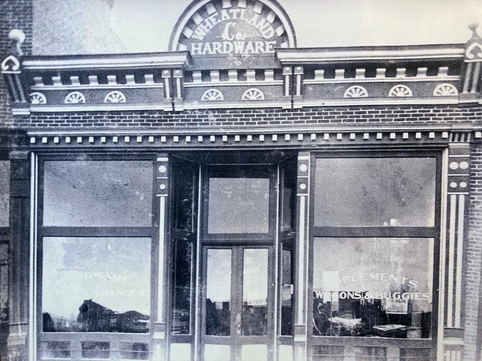 The Wheatland Hardware built in 1903 located on Gilchrist Avenue