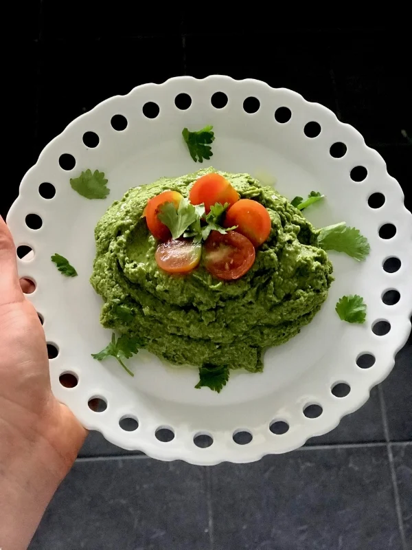 Pictured: Bengali 5 spice, cilantro & spinach hummus