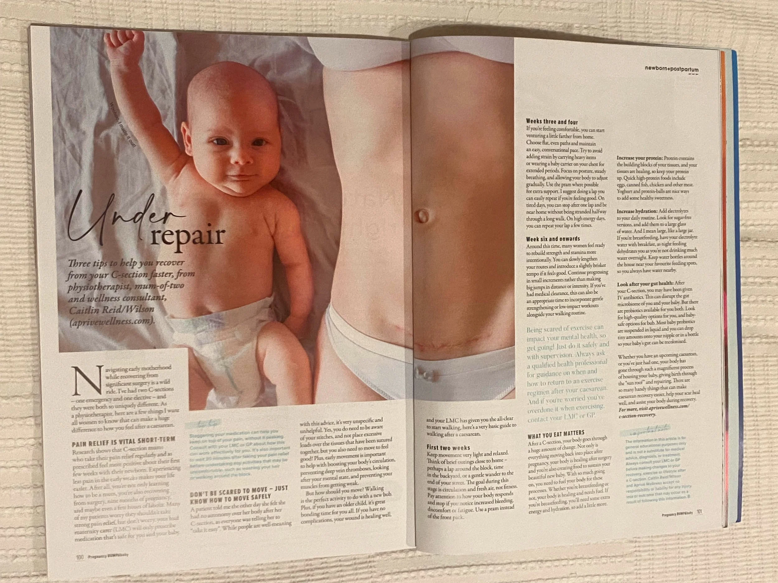 Article by Physio Caitlin on c section care