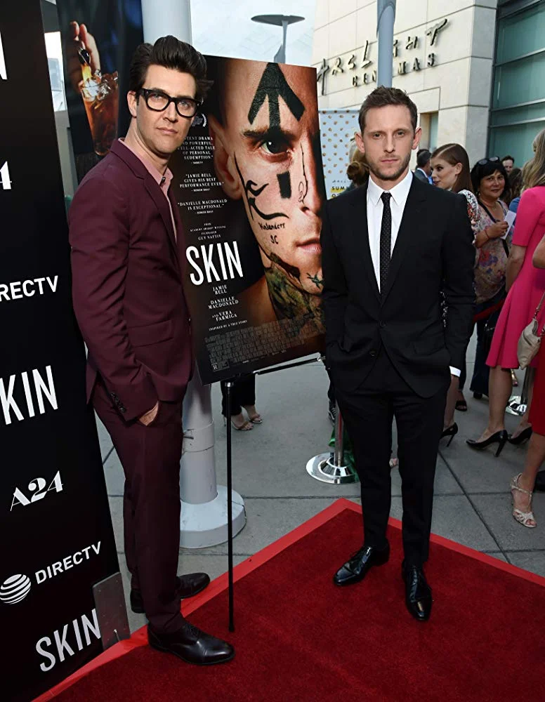 Director Guy Nattiv and actor Jamie Bell at an event for ‘Skin’.