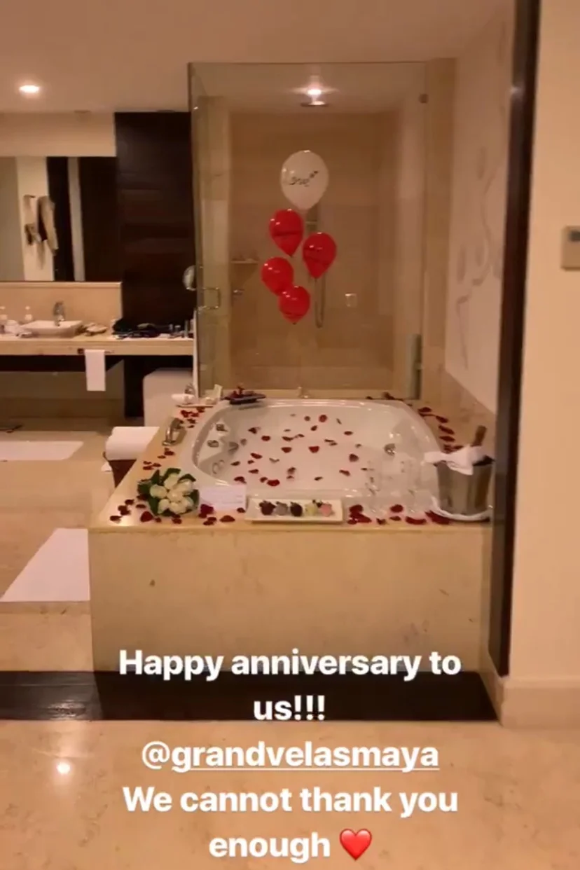 Coming back from dinner to this sweet surprise meant so much to us. Our incredible personal concierge Jennifer actually stayed late after work to make this all come to life. Everyone at Grand Velas really went above and beyond to make us feel special and loved.