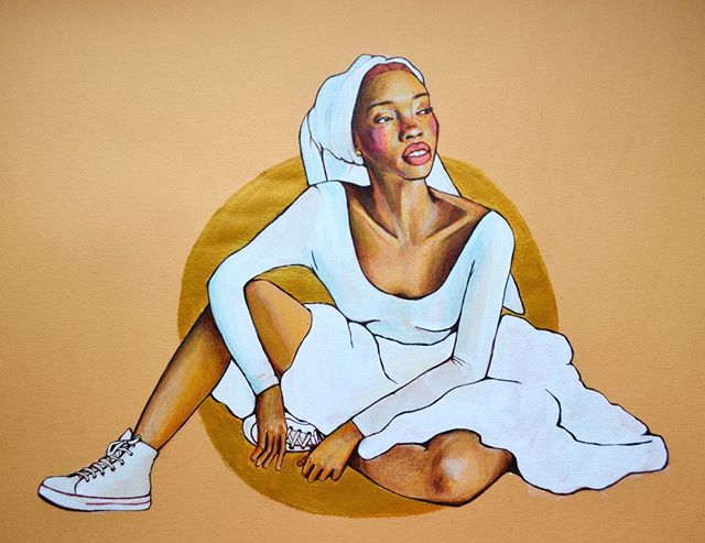 Enchanting. Nostalgic. Hopeful. Multi-media artist @nicolekangahn imbues her portraits with vibrancy and a hint of something else, perhaps a certain je ne sais quoi? 
Who are these beautiful women on her canvases and what are their stories, you ask. 