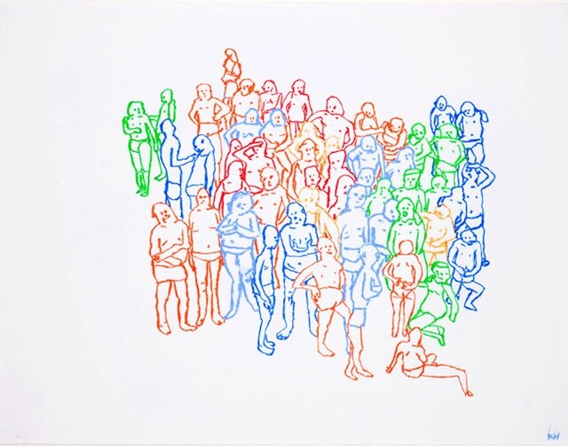 Kathleen Henderson, “I Went There Looking For a Man Whom I Heard Lived By the Most Agreeable Occupation #1,” oil stick on paper (via rosamundfelsen.com)