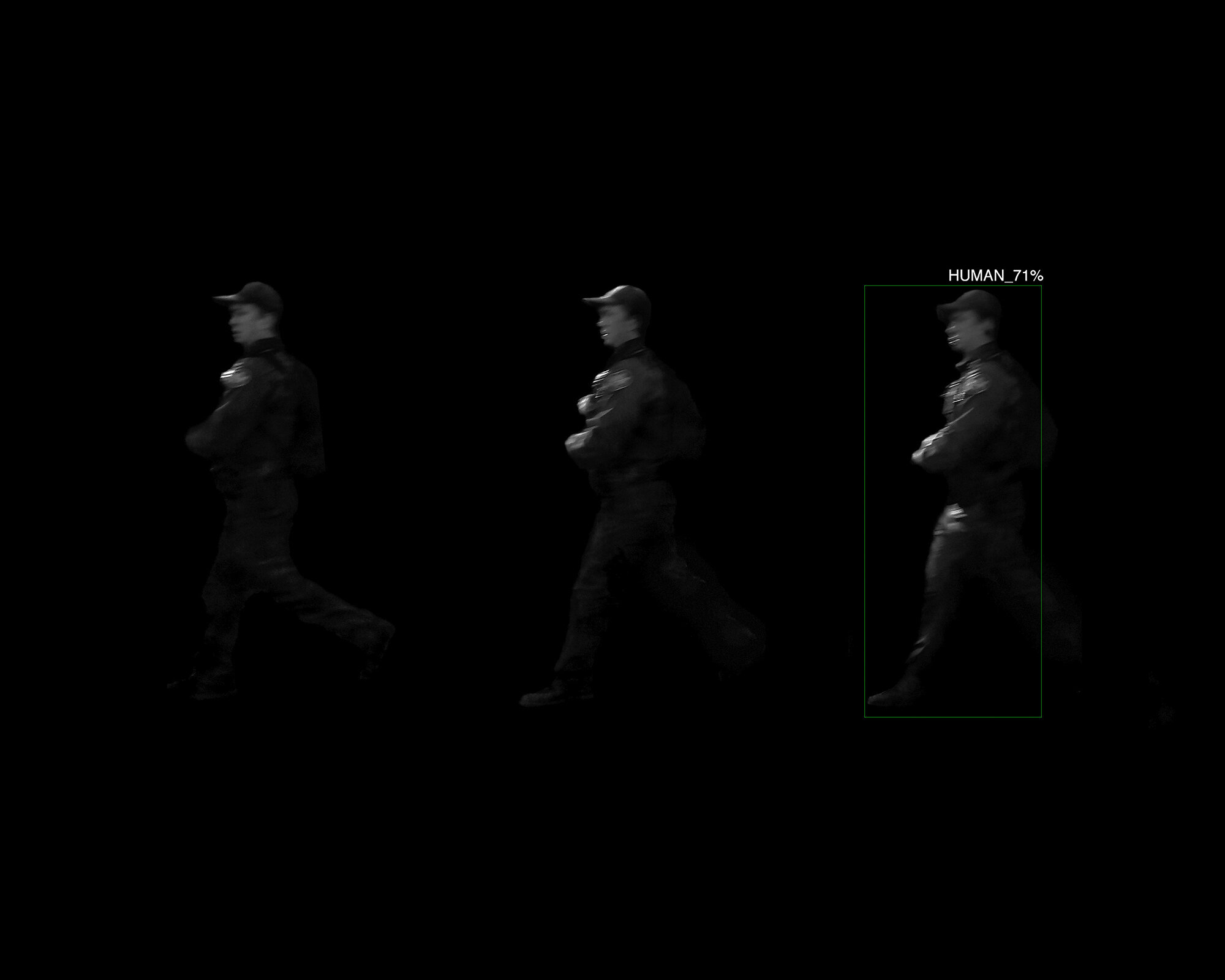   3 Captures of 1 Human (Border Patrol) with A.I. Recognition, 3-Second Interval, Censored Location, AZ,  2020 