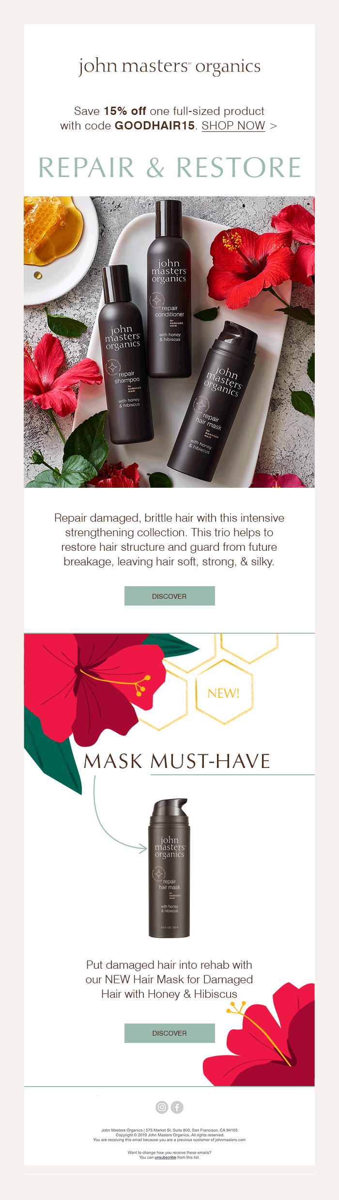 "Advanced Line" Damaged Hair Trio with Honey & Hibiscus Launch Email