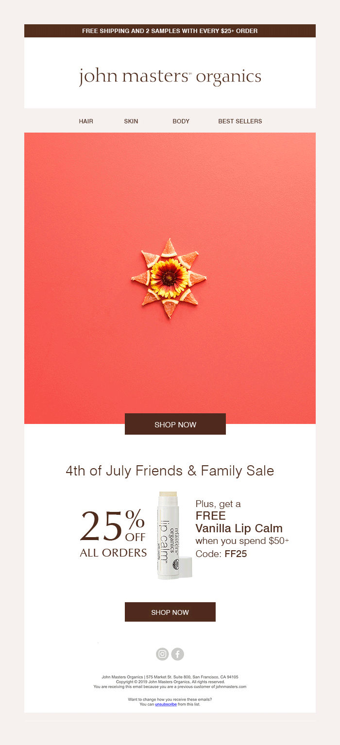 4th of July Friends & Family Sale Email