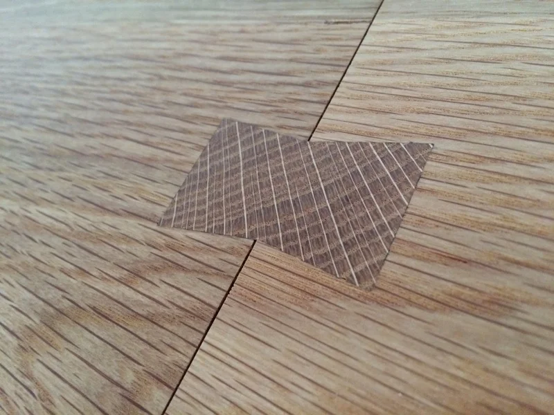 Oak bench top detail