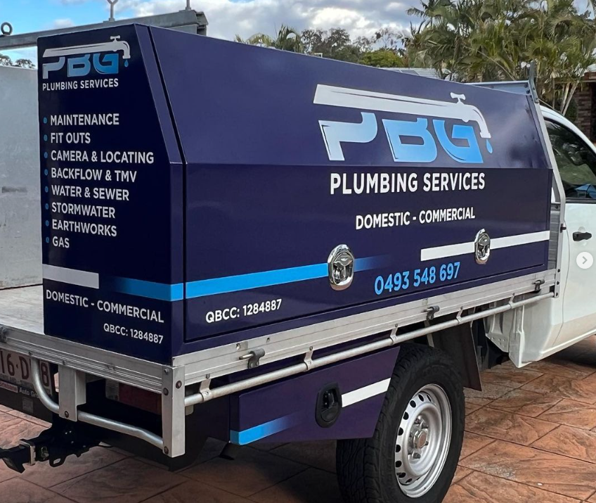 COMMERCIAL CANOPY AND TOOL BOX WRAP - PBG Plumbing Services