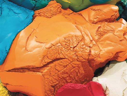 A close up of Play Doh by Jeff Koons