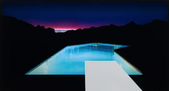 Doug Aitken, Midnight Sun (distant view with pools), 2019