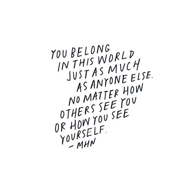 Just a little reminder as we finish up the week. YOU BELONG HERE, even when you feel like you don&rsquo;t. ⠀
⠀
Other people&rsquo;s opinions and actions and even yours can&rsquo;t take away the truth that you belong. ⠀
⠀
👉🏻 How can you help those a