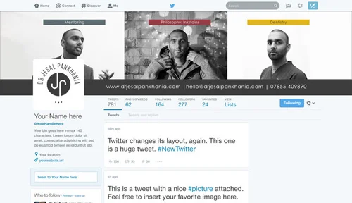 Dr Jesal Pankhania - Twitter cover and profile image
