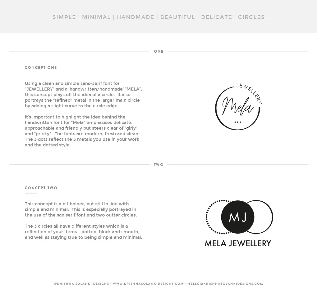 Mela Jewellery - Logo concepts (x2)
