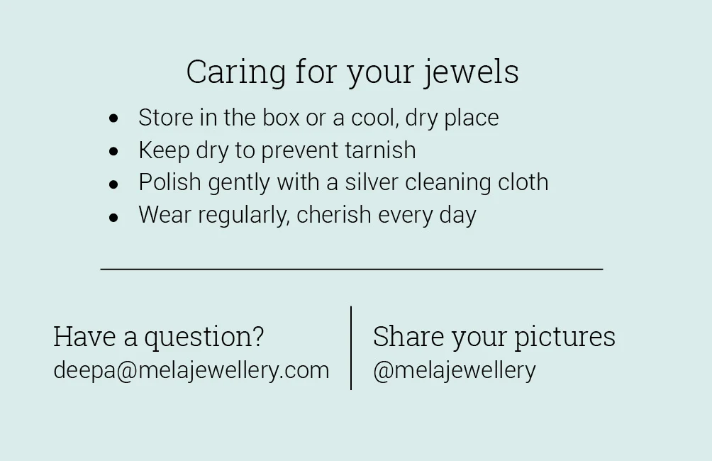 Mela Jewellery - Business Card - Back