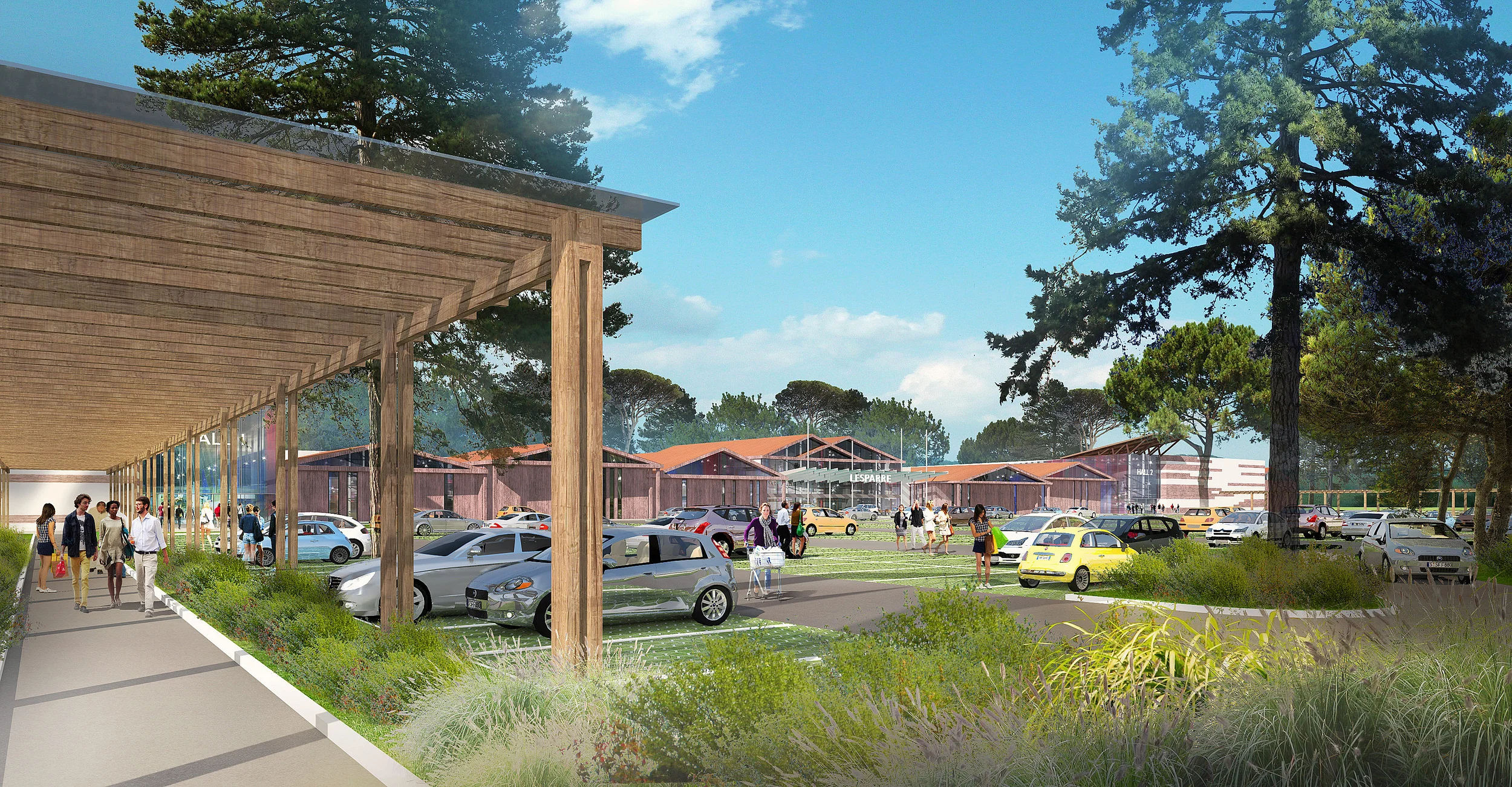 Retail park de 11 800 m² GLA avec parking paysagé de 800 places
