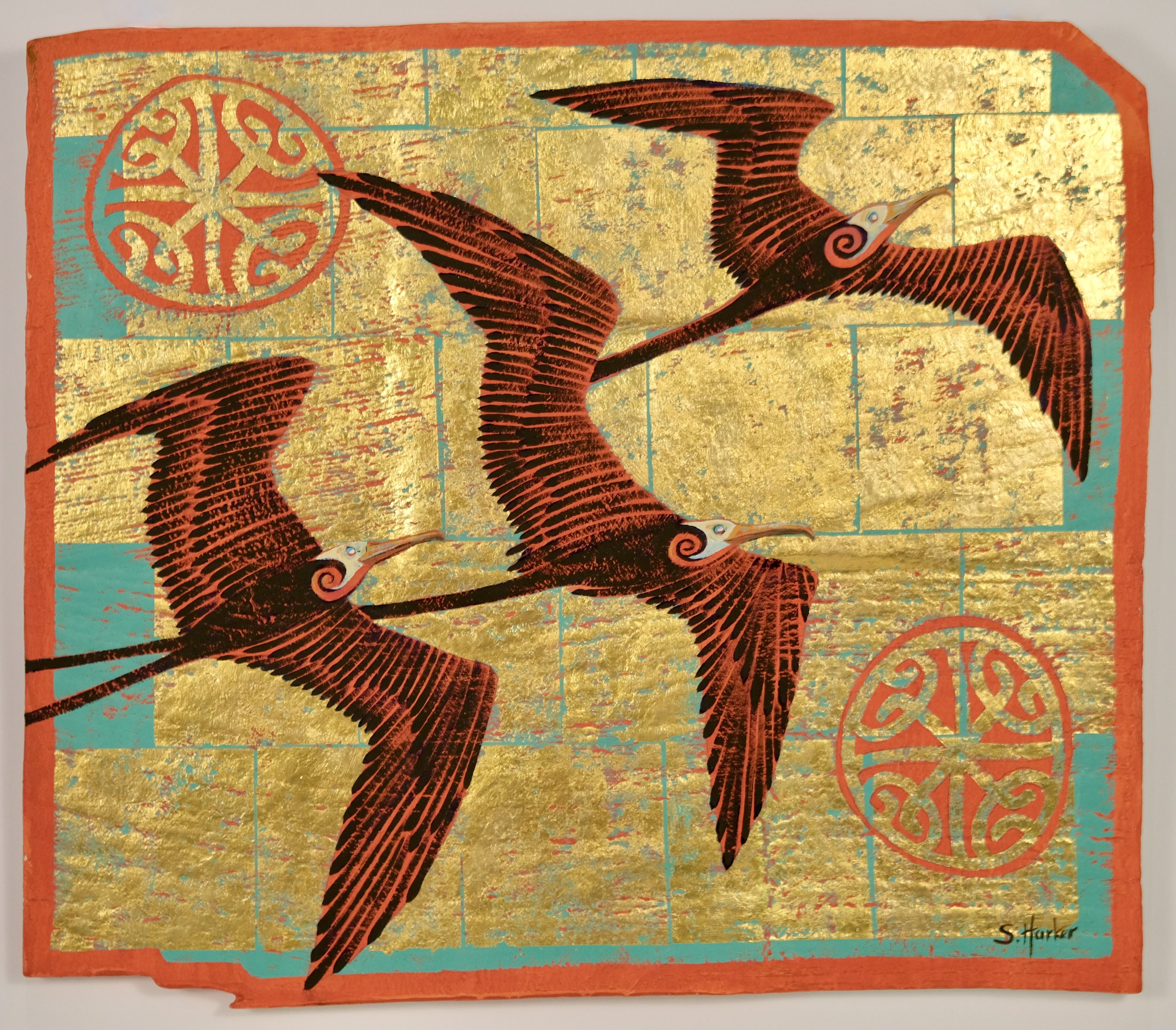 Frigate Birds 44.5cm x 38.5 cm, US $1650.00