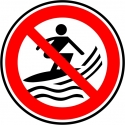 Pictogramme interdiction de surfer