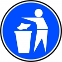 Pictogramme obligation  de jeter à la poubelle