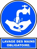 Pictogramme obligation de se laver les mains