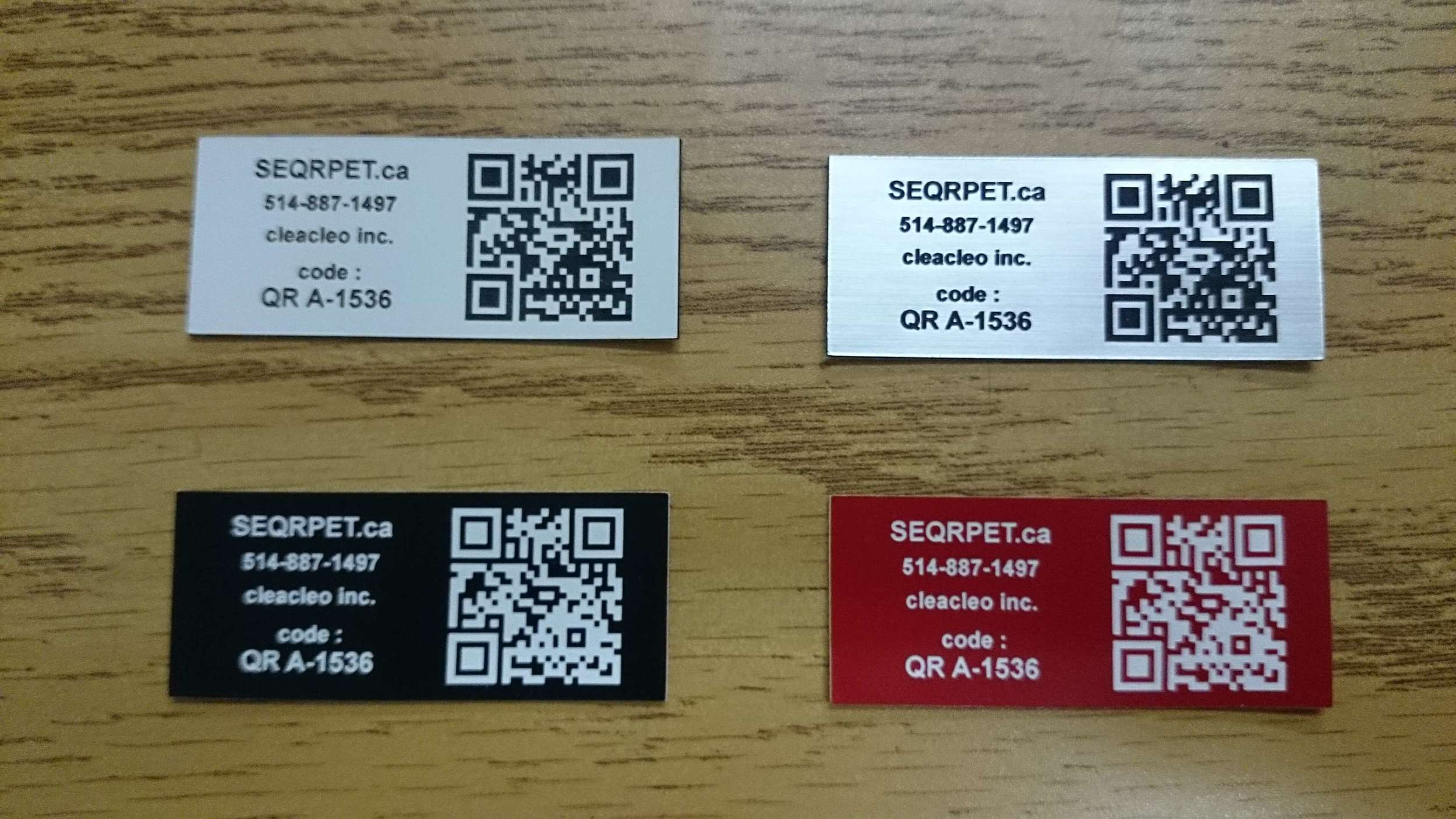 Square tags for pets