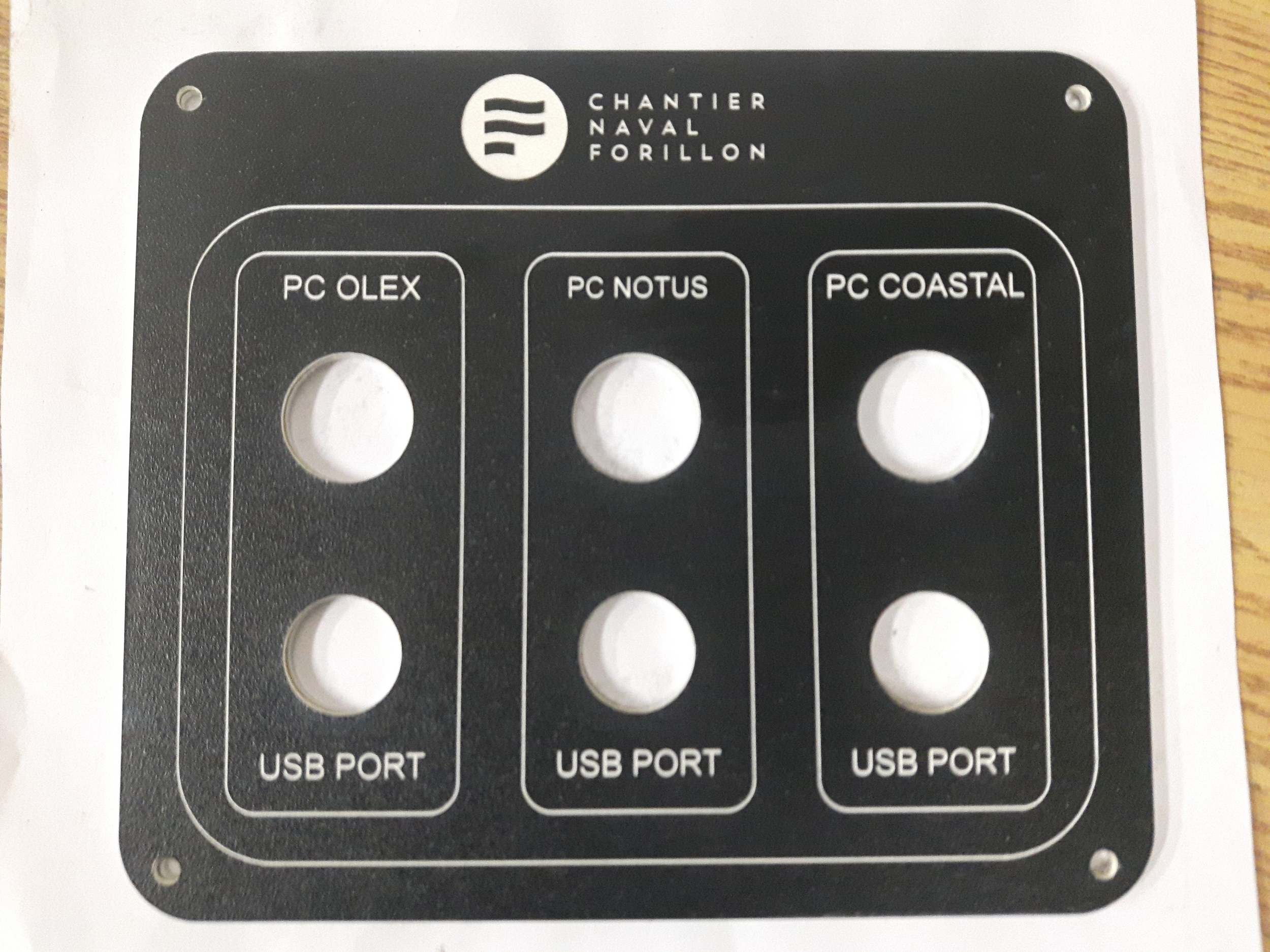 Control panel for a boat