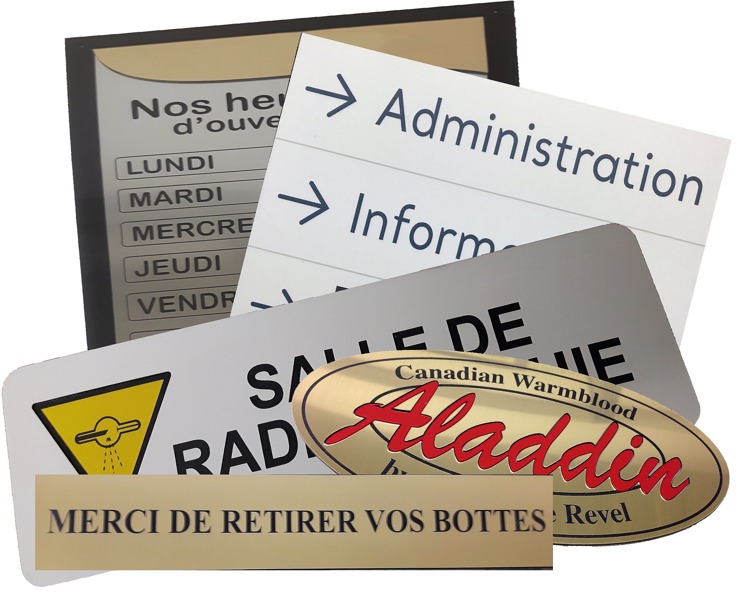 Plaque de gravure aluminium argent-noir - Dr.Sticker