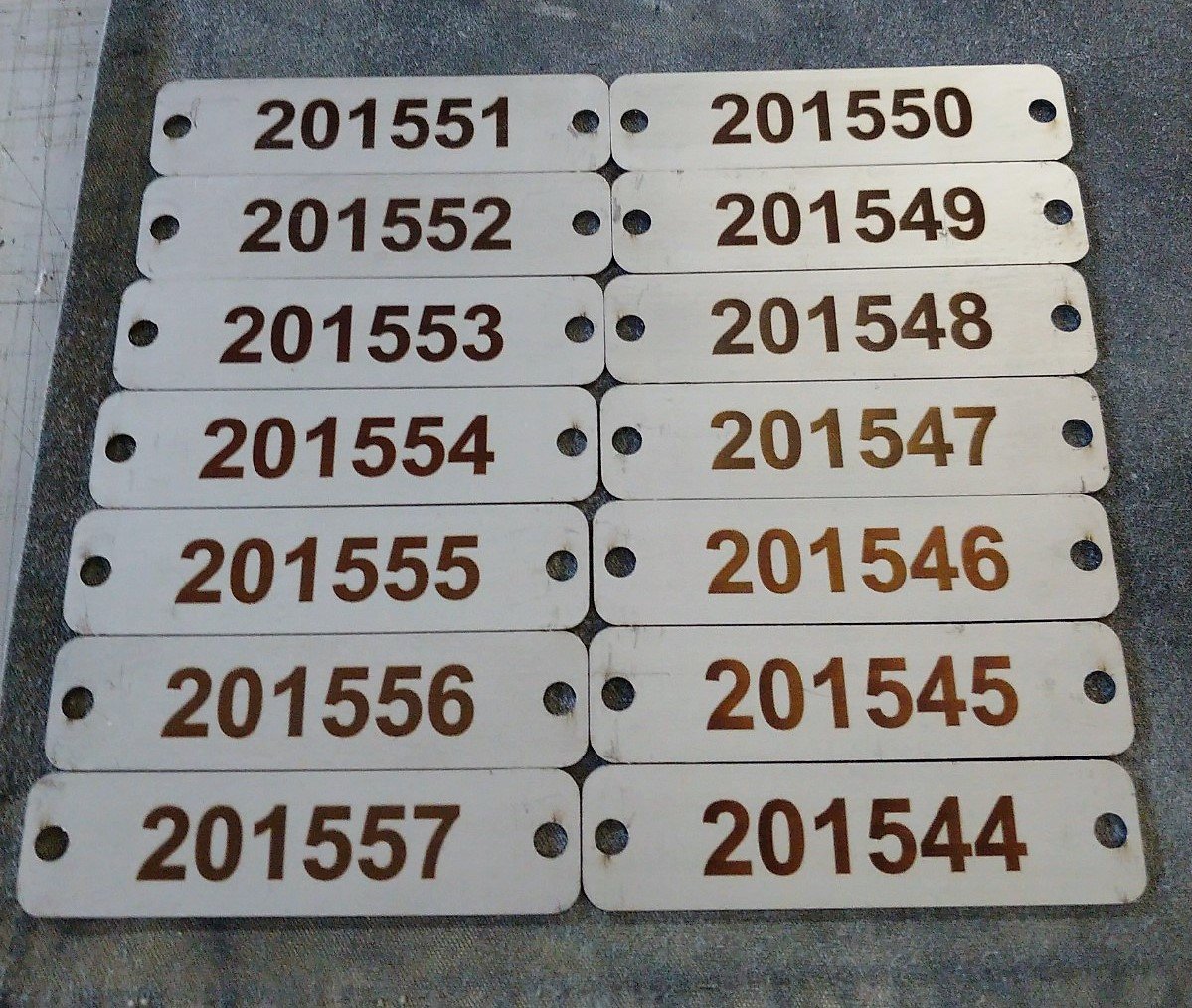 Laser etching on stainless steel - serial numbers