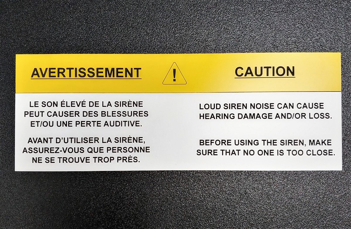 Warning sign laser engraving on Lamicoid Plastic