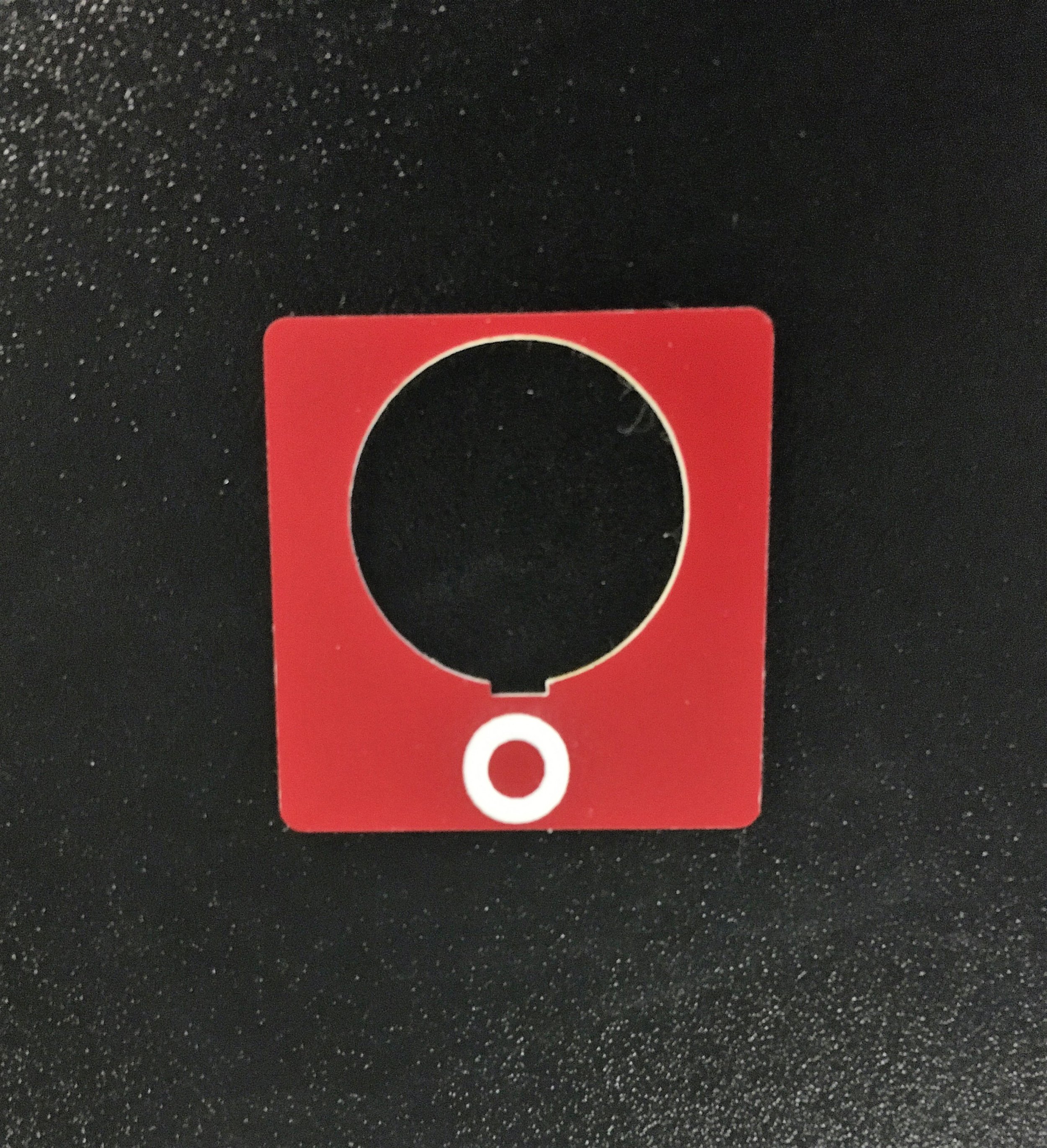 Laser engraved Rowmark Lamicoid Industrial Plastic 22mm Button 
