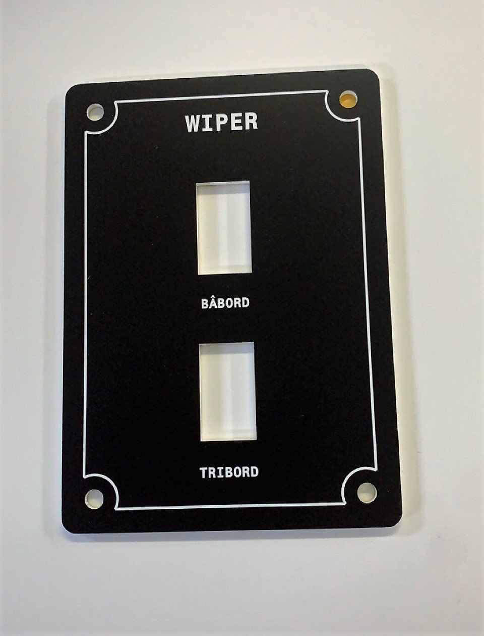 Laser engraved Rowmark Lamicoid Industrial Plastic plaque 