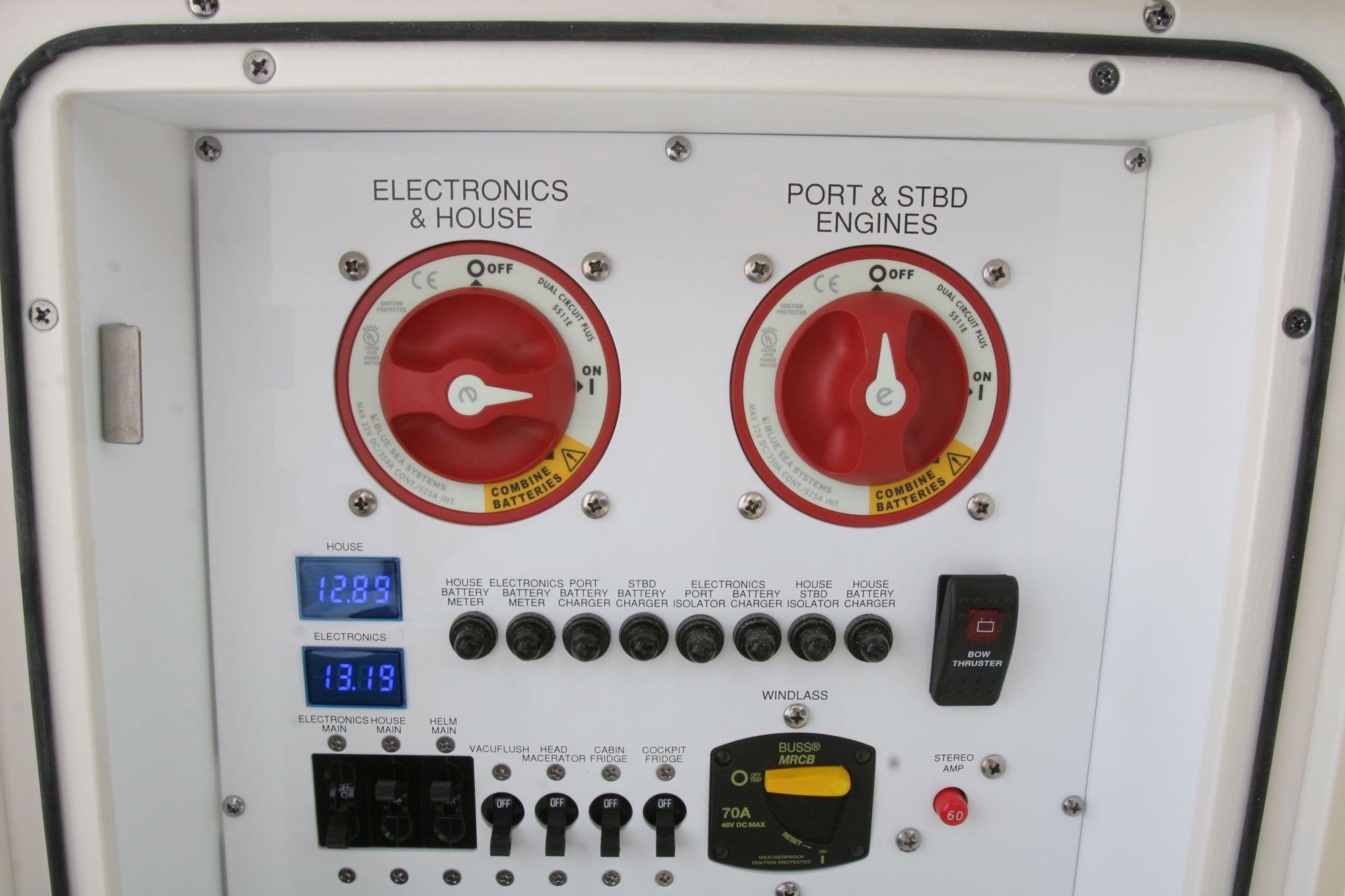 Laser engraved Rowmark Lamicoid Industrial Plastic control board