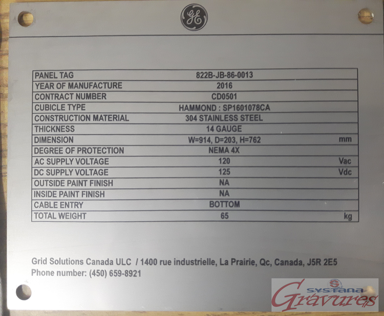 Plaque Identification Aluminium Systana Gravure Laser — free download