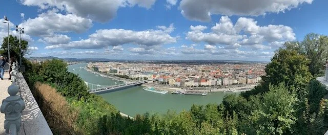 Overlooking Budapest and the Danube River from the Liberty Tower on Gellert Hill