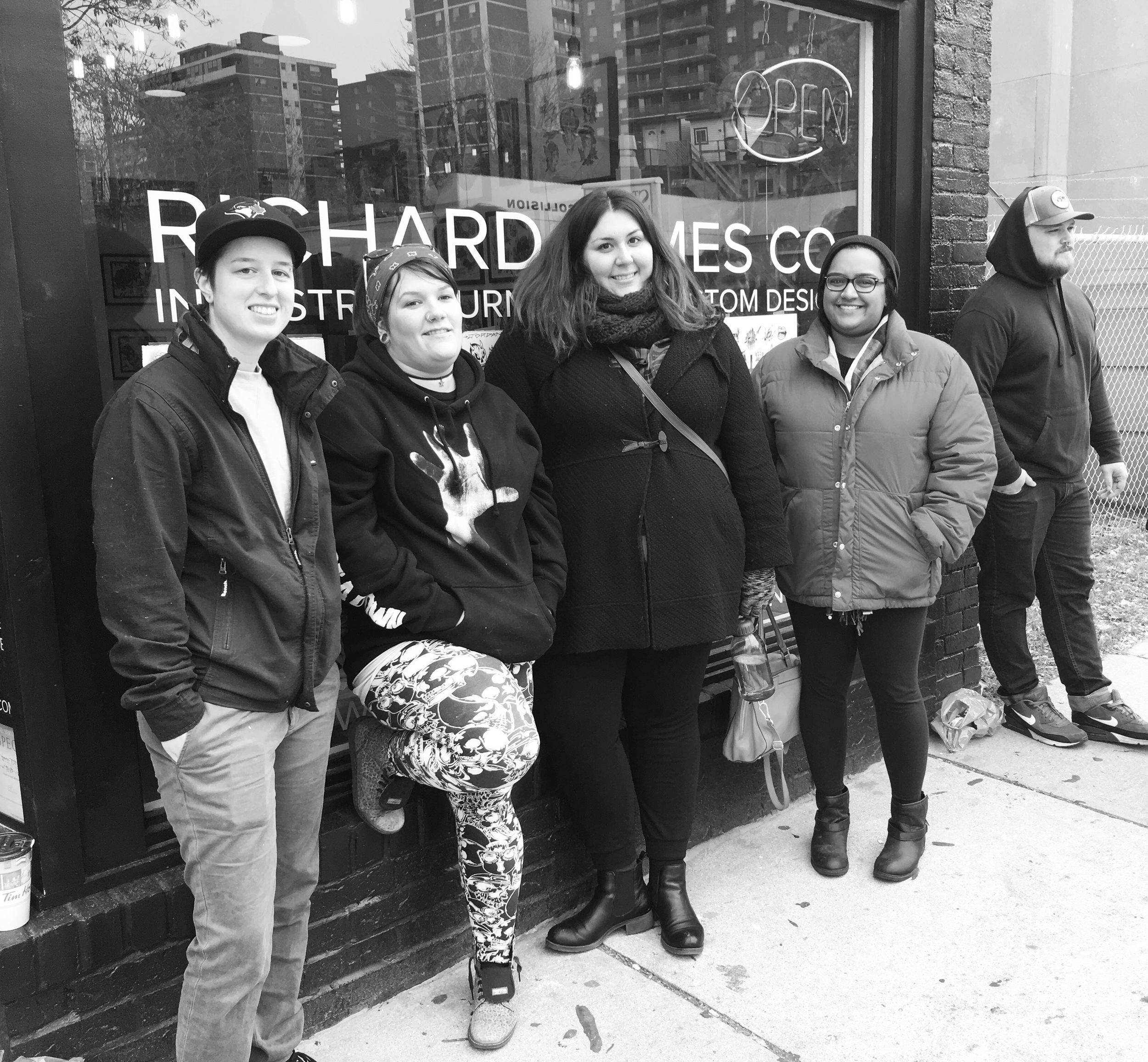 The First 5 of 8 that showed up bright and early to be the first in! 