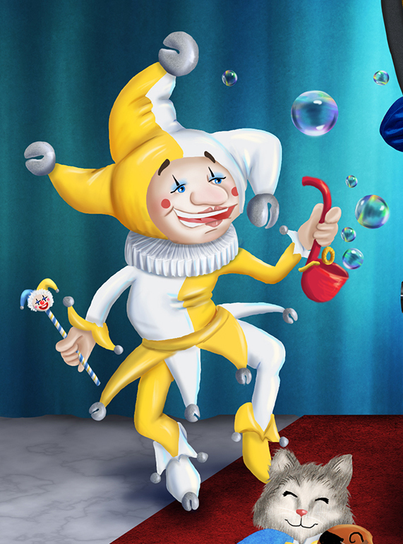 Final rendering of Jester with the bubble pipe.