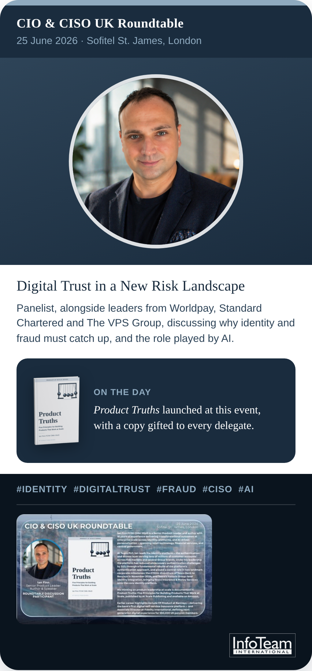 Ian Finn at CISO and CIO Round Table, 2026
