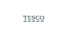 Tesco logo on a black background