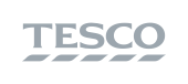 Tesco logo in black and white