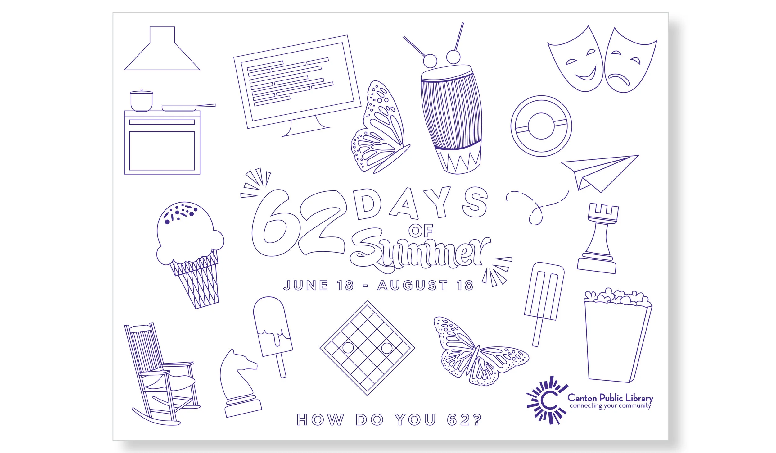 10x13 custom envelope created for patrons of the library to color it in.