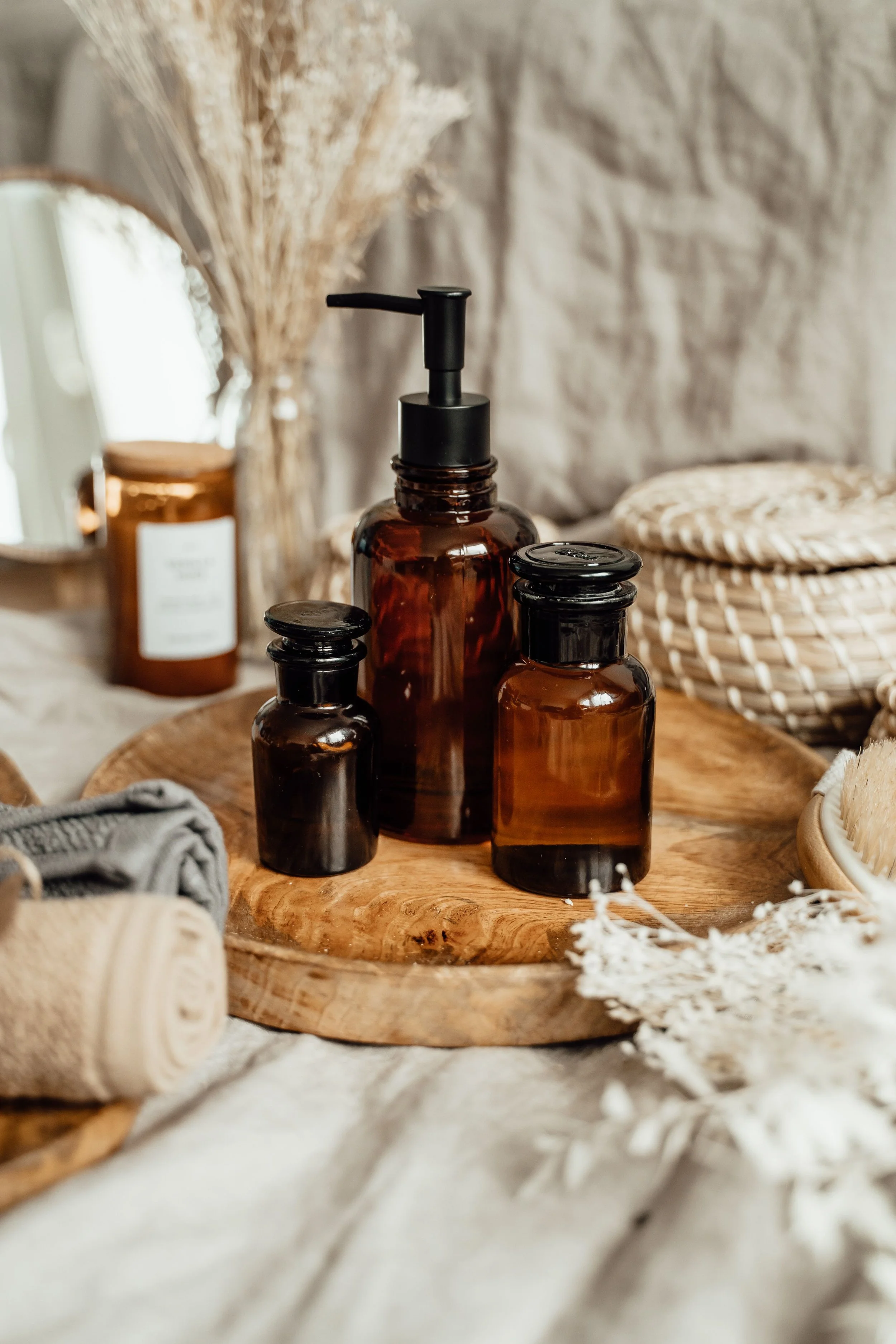 Organic massage oils and products for massages at Pure Eco Spa