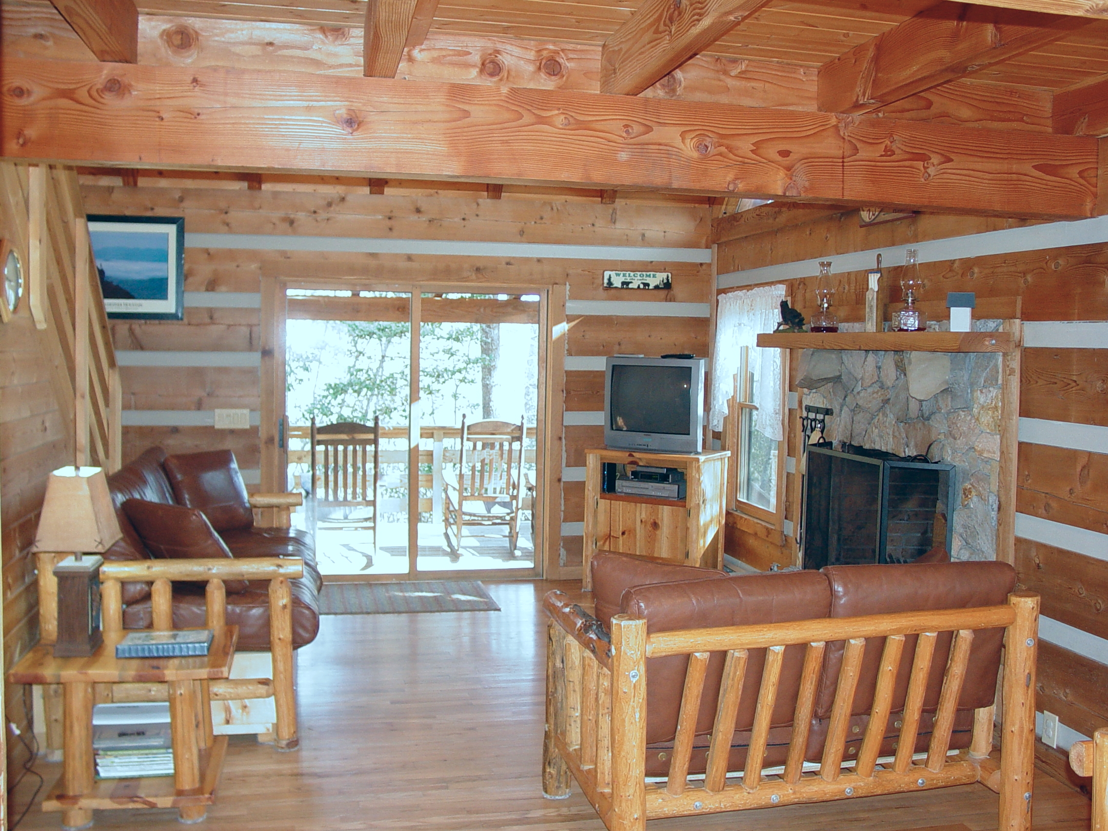 Hand-hewn cedar log cabins