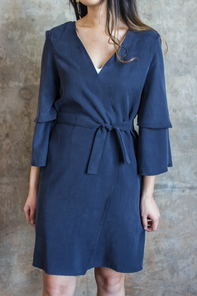 Bellantoni - Sustainable Fashion Canada - Ethical and cruelty free fashion - Beautiful tencel wrap dress duster can be worn in multiple ways. Best style in Vancouver.