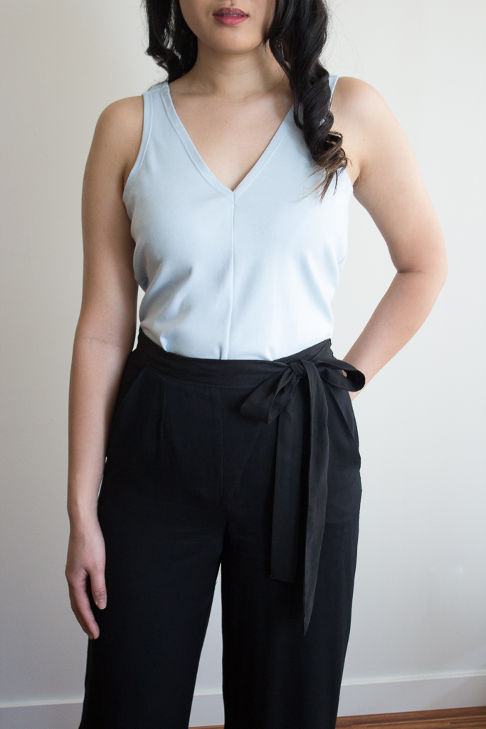 Sustainable fashion vneck tank top made in Canada